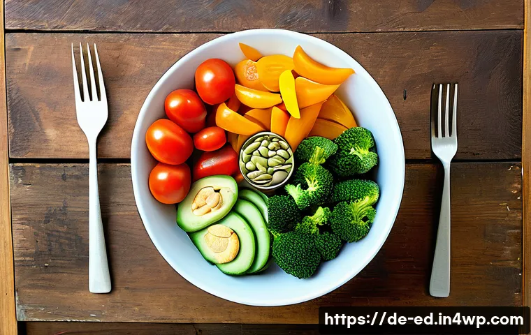 채소 중심 한 그릇 식사로 가족 건강 챙기기 - A vibrant and colorful vegetable bowl featuring a variety of fresh, seasonal vegetables popular in G...