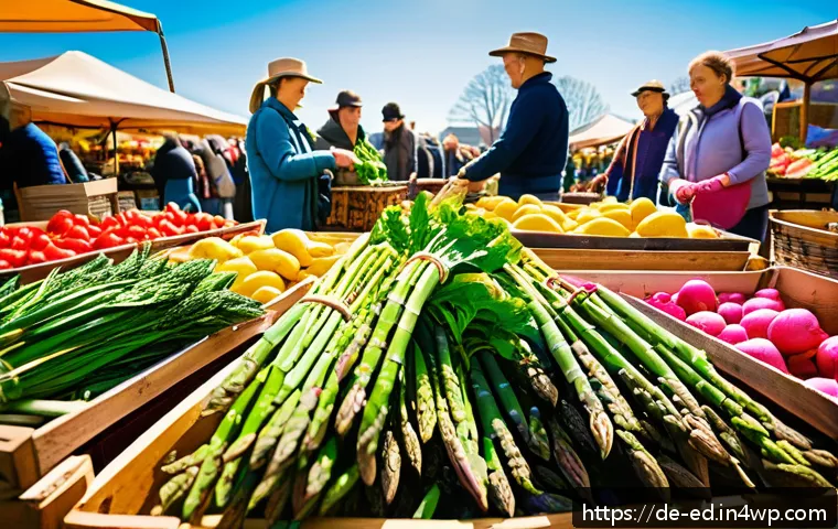 채소 중심 한 그릇 식사 유용한 팁 - A vibrant German farmers market scene in spring, showcasing a colorful variety of fresh seasonal veg...